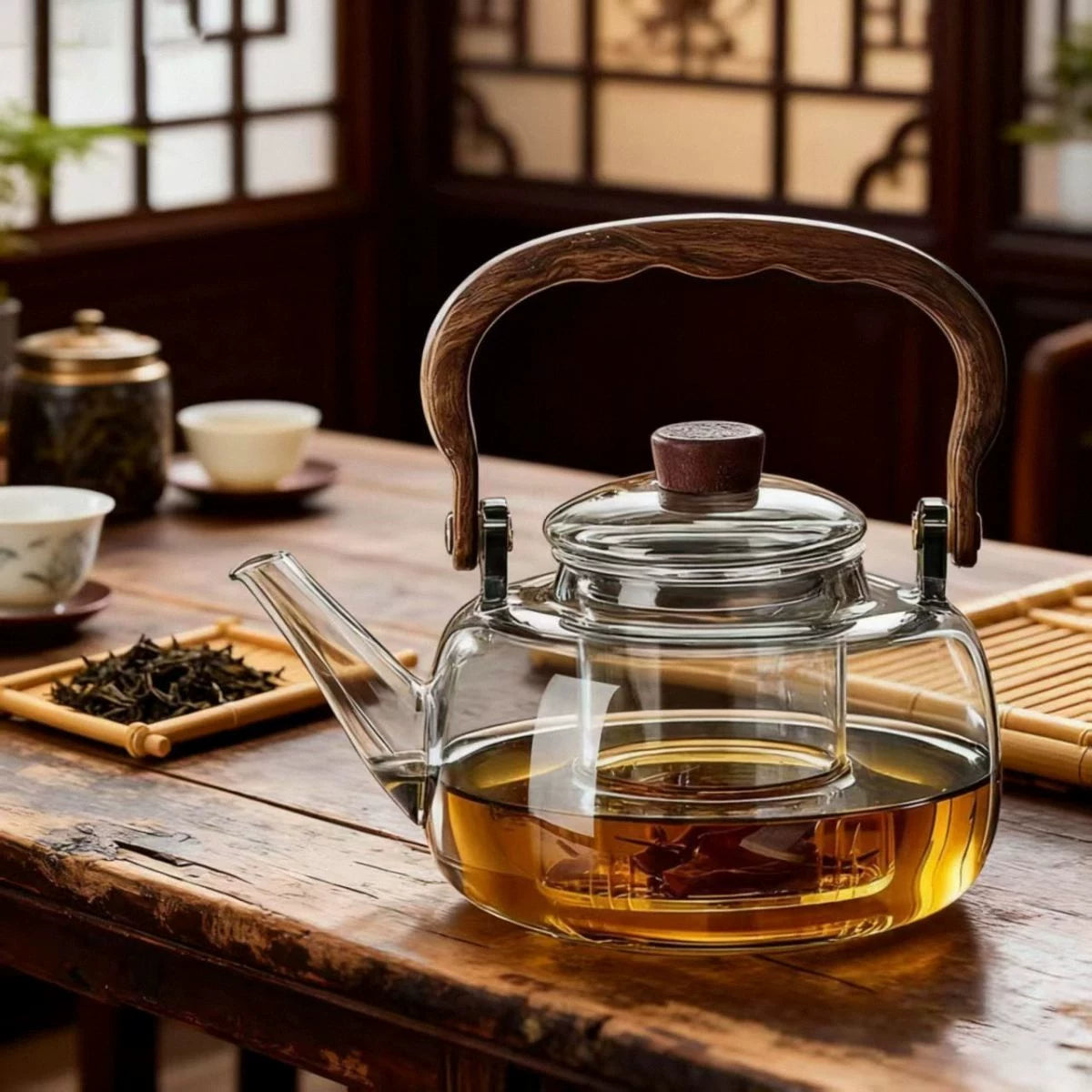 Théière en verre borosilicate 1,10L